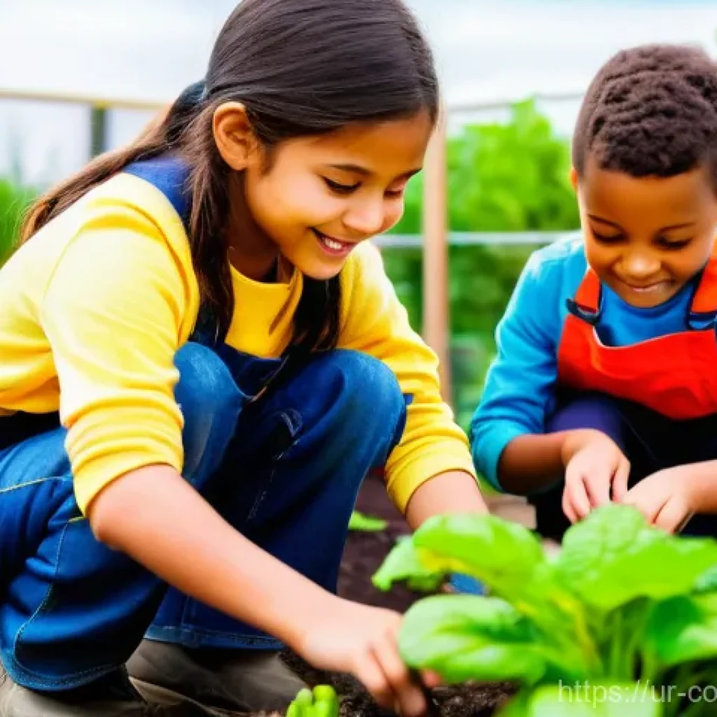 야외 교육의 혁신적인 접근법 - **Prompt: "A vibrant outdoor classroom scene at a community garden, filled with a diverse group of e...