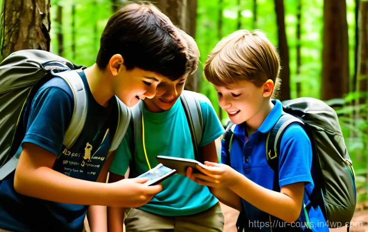야외 교육의 혁신적인 접근법 - **Prompt: "A serene image of young toddlers (ages 2-4) exploring a safe, soft grassy area in a sunny...