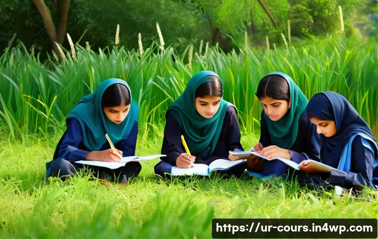 야외 학습 활동의 효과적인 진행 방법 - A diverse group of Urdu-speaking school children aged 10-12, wearing modest school uniforms and shoe...